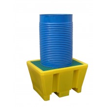 Bac de r&eacute;tention avec caillebotis amovible finition PEHD 1 f&ucirc;t de 220 l