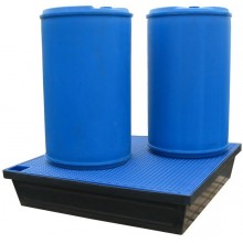 Bac de r&eacute;tention fond plat PE avec caillebotis PE volume 240 l