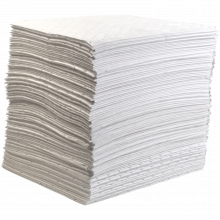  100 feuilles d'absorbant pour hydrocarbures 41 cm x 46 cm sans voile de renfort