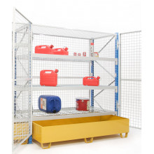 Bac de r&eacute;tention pour rayonnage grillag&eacute; prof. 600 mm