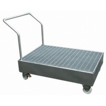 Chariot avec caillebotis ECO finition acier pour 2 fûts de 220 l Chariot avec caillebotis ECO finition acier pour 2 fûts de 220 l