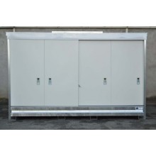 Armoire ECOPACK avec porte hauteur standard pour 3 cubi de 1000 l ou 12 fûts de 220 l