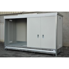 Armoire ECOPACK avec porte grande hauteur pour 3 cubi de 1000 l ou 8 fûts de 220 l