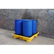 Bac de r&eacute;tention PE embo&icirc;table pour 4 f&ucirc;ts de 120 l