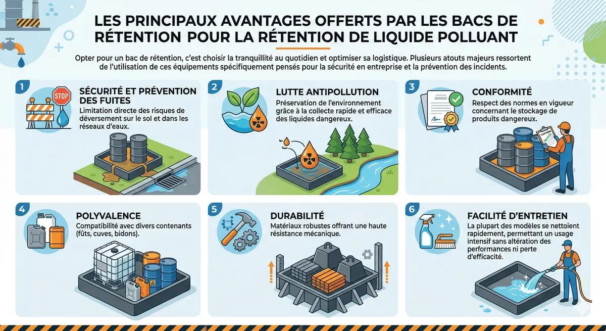 Les principaux avantages offerts par les bacs de rétention