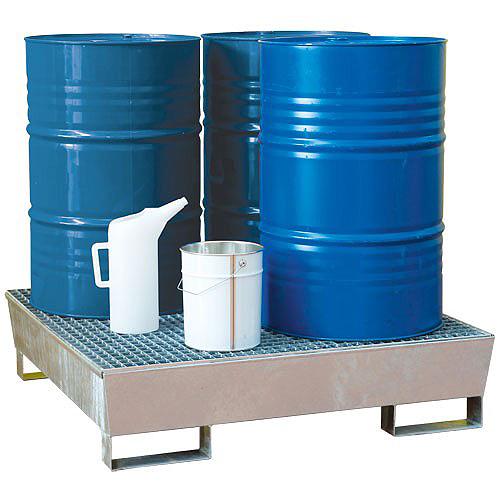 bac de rétention en acier galvanisé pour fûts