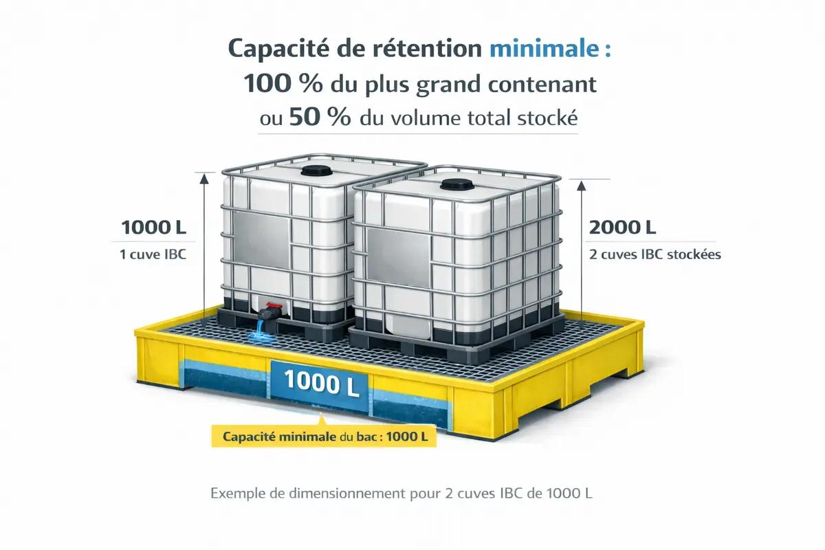 Capacité de rétention d'un bac de rétention